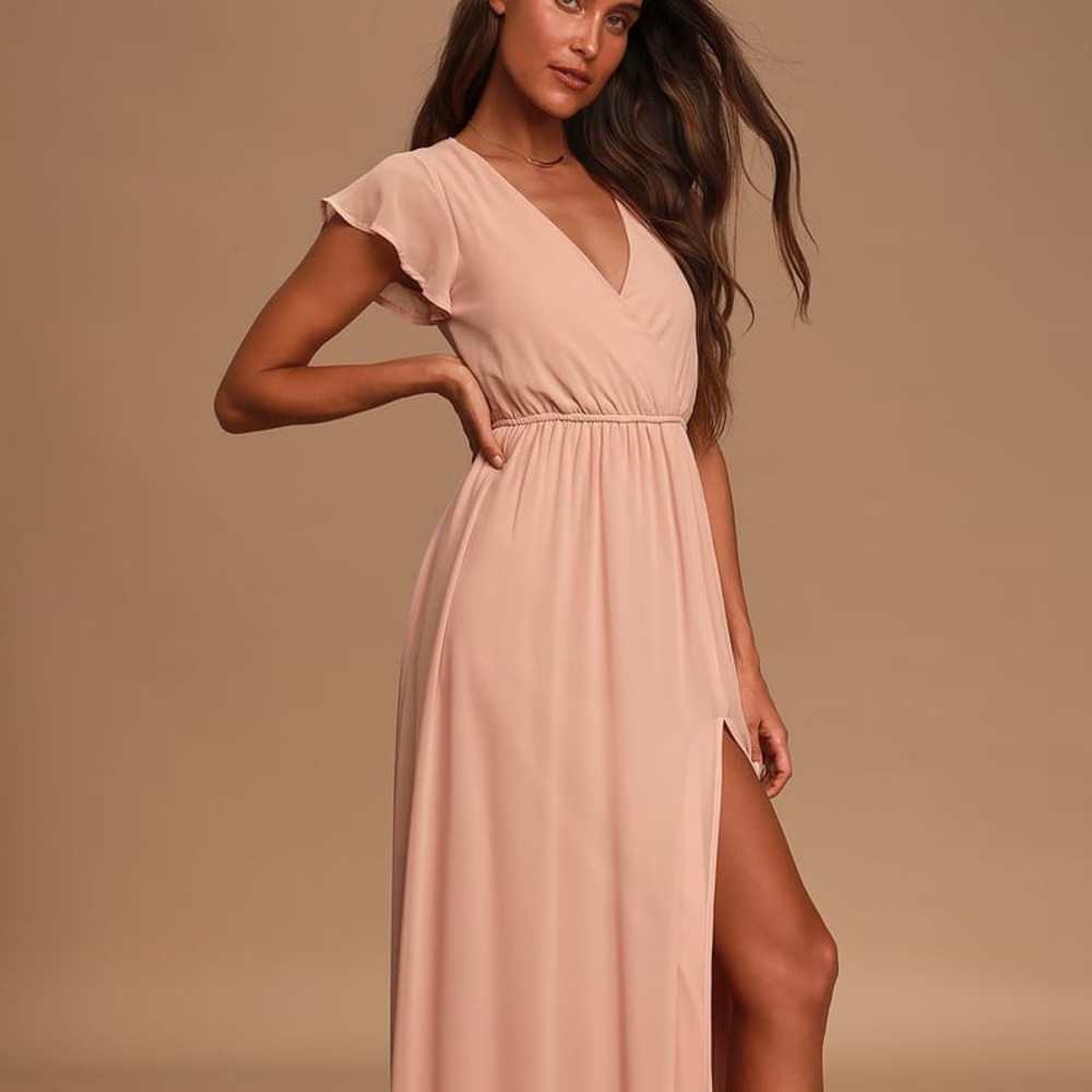 Lulus “Lost in the moment” blush maxi dress